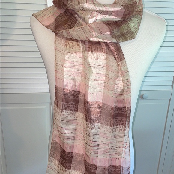 Accessories - Mauve, pink tone semi sheer scarf
